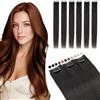 Elailite Extension Capelli Veri Clip Neri Remy Human Hair Naturali Set da 6 Ciocche Singole con Silk Lace 30cm 33gr per Volume/Mèches (#1B Nero Naturale)