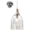 LOBERON® Lampada a sospensione Junia, Legno di mogano, vetro, A/Ø ca. 42/24 cm, trasparente