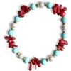 Generico Bracciale con scarti di lavorazione di corallo (Corallo, perle e pasta di turchese)