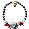 Generico Bracciale con scarti di lavorazione di corallo (Pietra lavica e corallo con ciondolo marino)