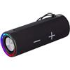 Trevi XR 8A35 Speaker Wireless 20W, Altoparlante Portatile con USB e Micro SD, AUX-IN, Funzione TWS, Luci Disco, Audio Potente e Resistenza all'Acqua IPX4, Batteria Ricaricabile, Nero