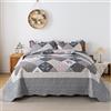 HoneiLife Copriletti king size oversize 120 x 120 cm, 3 pezzi, trapunta California king, set copripiumino extra large per tutte le stagioni, set di biancheria da letto rustico, king size, copriletto