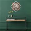 Wallity Elegante accessorio decorativo da parete in legno, 54 x 54 cm, noce e argento, 50% legno (3 cm) e 50% metallo (1,5 mm), design unico