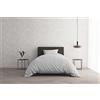 Italian Bed Linen Set Copripiumino 100% Cotone Natural Color, Made in Italy - Parure Copri Piumino - Sacco Piumone 200x200 cm con Doppia Patella e Federa Cuscino, Piazza e Mezza, Bianco/Bianco