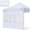 MASTERCANOPY Pannelli laterali per finestra della chiesa Sunwall per gazebo istantaneo da 3 x 3 m, tenda pop-up per gazebo, 1 confezione solo, bianco