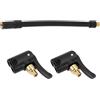 INFINAUTO Tubo Di Prolunga 16cm 7,8mm ID Per Auto Moto Bici 1pc | Nero E Oro, Gomma E Metallo, 16cm, 7.8mm ID, M8x0.8, Filettatura Interna, 0.305inx32TPI, 2 Mandrini