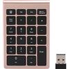 Goshyda Tastierino Numerico Wireless, 22 Tasti Tastiera Numerica Portatile USB 2.4G con Ricevitore, Tastiera per Contabilità Finanziaria per Laptop, PC, Notebook(Oro Rosa)
