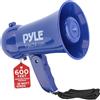 Pyle Megafono portatile a batteria, altoparlante Mega Horn con sirena integrata e microfono dinamico, ideale per tifare le partite di calcio, mini corno per bambini e adulti, blu navy