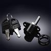 SagaSave 1 serratura per cassetto da scrivania armadio armadio a stantuffo, serratura a cilindro con 2 chiavi, finitura cromata in lega di zinco, 16/19 mm, argento/nero