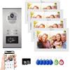 ANJIELO SMART Sistema di videocitofono a 4 fili per appartamento,2/3/4/6/8/10/12 unità 7 pollici monitor 1080P Kit citofono,3 in 1 sblocco,movimento rilevato per villa,Tuya (1 Campanell+ 4 Monitor)