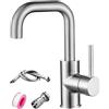 Hbbgdiy Rubinetto in acciaio inossidabile del bagno tocco di acqua calda e fredda con 2 tonnellate moderna moderna mixer per il bacino del lavandino del lavandino cucina a casa o uso esterno