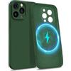 MyGadget Custodia per iPhone 14 Pro Max [ Quadrupla Protezione ] - Case in Silicone Rigido con Fodera in Microfibra - Cover Verde Oliva