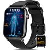 BANLVS Smartwatch Uomo con 𝐆𝐥𝐢𝐜𝐞𝐦𝐢𝐚/𝐇𝐑𝐕/𝐄𝐂𝐆, 1,83 Orologio Fitness con Chiamate, 24H Cardiofrequenzimetro SpO2, Sonno, 150+ Sport, Notifiche Messaggi, IP68 Android iOS Nero