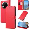 KKEIKO Cover per Honor Magic7 Lite 5G, Antiurto Custodia in PU Pelle con Blocco RFID, Magnetico Protettiva Cover per Honor Magic7 Lite 5G, Rosso