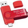 BORLTER CLAMP 512GB Chiavetta USB 3.0 Type-C, BorlterClamp 2 in 1 Pendrive (USB C e USB-A 3.0) Memoria Flash OTG USB Flash Drive Girevole per Android Smartphone Samsung S10 S8, Huawei honor, Laptop, PC (Rosso)