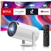 CAMWORLD Mini Proiettore 4K con WiFi 6 BT 5.0,Videoproiettore Supporta Android 11, Auto Keystone Rotabile 220° Proiettore Portatile Compatibile con HDMI/USB/TV Stick/PS/Laptop