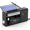 PRUNUS J-360 Radio Cassette AM/FM/SW, Mangiacassette Portatile, Cassette Player, Solare/Batteria Ricaricabile, Lettore Musicassette con Bluetooth, Torcia,Jack per Cuffie, USB e 32 GB TF Card.