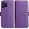 DENDICO Cover per Galaxy A32 5G, Premium Portafoglio PU Custodia in PU Pelle, Flip Libro TPU Bumper Caso per Samsung Galaxy A32 5G, Viola