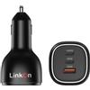 LinkOn Caricabatteria per Auto 165W con USB-C PD3.1 da 140W e UAB-A QC3.0 da 30W Compatibile con MacBook PRO 16 2021 Lenovo Legion 7 7i HP dell Samsung Apple