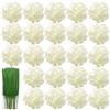 HinyoCo 28 Pz Ortensie Artificiali con steli, Ortensia di Seta Fiori Finti per Matrimonio Home Office Party Café Decorazione, centrotavola, composizioni Floreali (avorio)