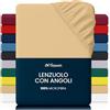 Flowen Lenzuola Matrimoniali con Angoli 160x190 cm Beige in Microfibra per Letto con Materasso fino a 30cm Tessuto Anti-Acaro e Ipoallergenico di Alta Qualità Morbido e Lavabile in Lavatrice