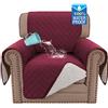 BellaHills Copridivano 100% impermeabile per poltrona a 1 posto, triplo antiscivolo, per 1 cuscino, lavabile, protezione per divano per bambini/animali domestici (sedia 58,4 cm, bordeaux)