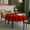 GFCC Tovaglia Rotonda 140 cm Rosso - Tovaglia per 4-6 Posti Poliestere Lavabile Antimacchia Elegante Tovaglie per Soggiorno, Cucina, Sala da Pranzo, Giardino Esterno Compleanno, Natalizie, Feste