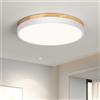 Vikaey Plafoniera LED, Lampada LED Bianco, Lampada da 30 cm in Legno per soggiorno, camera da letto, cucina, corridoio, 24W 4000K