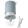 twister LIGHTING Twister Living Applique Camera da Letto - Lampada da Soffitto E27 Taupe, Facile da Fissare senza Viti, Gancio Brevettato, Classe A++