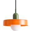 HJXDtech 25cm Lampada a Sospensione Moderna in Vetro Rotondo, Base E27, Regolabile in Altezza, Lampadario Sospeso da Soffitto per Cucina, Sala da pranzo, Camera da letto (Arancione)