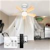 GEADI Ventilatore da Soffitto con Luce e Telecomando,LED Dimmerabile Lampadario con Ventilatore da Soffitto,Plafoniera con Ventilatore per Camera,Attacco E27,4 Velocità,45 cm Colore Venatura Legno