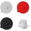 ANDARS 3 coperchi in silicone (nero/grigio/rosso) - coperchi in silicone espandibili e riutilizzabili, coperchi universali in silicone per bicchieri in vetro, tazze da caffè e bicchieri