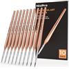 Nicpro 10 pezzi pennelli per dipingere, set pennelli professionali per pittura in miniatura, punta fine, per micro dettagli, acrilico, acquerello, olio, modellismo, rock army, pittura con i numeri