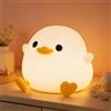 FAMIDUO Lampada Anatra DoDo, Luci Notturne 2 Livelli Regolabili, LED Morbida per Bambini, Ricaricabile Touch Silicone, Regalo Decor Camera Ragazze/Ragazzi. Animali Squishy per Sonno/Decorazione Camera