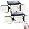COLBOR Luce Solare LED Esterno, 224 LED Luci Solar con Sensore di Movimento e Telecomando 270° Faretti Solari a LED da Esterno 3 Modalità Impermeabile IP65(2 Pcs), Luces-LED-Esterno-Solare-Faretto