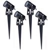 aulyun Mini Faretti a LED da Giardino Esterno con Picchetti IP65 3W 220V Bianco Caldo(set da 4)