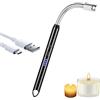 iJiGui Accendino Elettrico, Arco Elettrico Accendino da Cucina Accendigas, Accendini USB Ricaricabile, Collo Lungo Girevole a 360°, Antivento per Candele Gas Cucina Grill Barbecue(Nero)