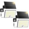 Giliwosy Luci Solari da Giardino, Faretto Led da Esterno Solare con Sensore di Movimento, Luce Solare Led Esterno con 4 Modes 8500K IP65 Impermeabile, 2 Pezzi