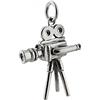 FashionJunkie4Life Argento sterling 3D 1930 S film Movie camera fascino ciondolo collana, catena da 45,7 cm