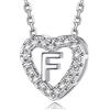 MomentWish Cuore Collana con lettere A-Z Pendente, Moissanite Diamond Initials Collana Signore, Regalo di compleanno personalizzato per le donne Regali di Natale F