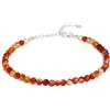BERGERLIN Cavigliera Cornalina Arancione - Cavigliera arancione sfaccettata - Argento - M-L