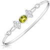 DTPsilver® Bracciale Donna Argento 925 e Peridoto - Fiocco della Trinità - Braccialetto Argento Donna con Peridoto - Taglia unica