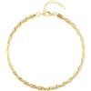COOLSTEELANDBEYOND Collana a Corda Ritorta per Donna, Catena Serpente Flessibile Color Oro, Gioiello Statement Retrò