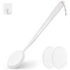 FY&XZH Applicatore di Lozione per Schiena, Manico Lungo in Plastica per Crema Idratante, Autoabbronzante, Protezione Solare, Pomata, Applicatore di per Uomini o Donne con 3 Cuscinetti Lavabili (bianco)