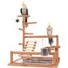 Honicemar Supporto per Uccelli in Legno - Parrot Playstand, Parco Giochi per Uccelli con Scala Altalena Trespolo Mangiatoia Vassoio e Giocattoli da Palestra per Parrot di Piccole e Medie Dimensioni