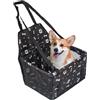 Mikiuly Seggiolino Auto per Cani Animali Domestic, Trasportino per Cani Auto,Seggiolino Auto per Animali di Piccola e Media Taglia, Impermeabile,Nero,40cm*30cm*25cm