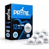 PPong.co.uk TABLE TENNIS SPECIALISTS Pong - Palline da ping-pong, confezione da 12 pezzi, 3 stelle 40+ Pro Abs, colore bianco