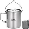 Lixada Tazza da Campeggio 750ml Inossidabile Acciaio Pentola Portatile Acqua Boccale Tazza con Coperchio e Pieghevole Maniglia