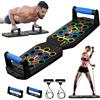 Samlonge 24 in 1 Tavola per Flessioni, Push Up Board con Rivestiento Silicone, 2 Corda di Tensione, 20 Cuscinetti Adesivi e Sacca, Palestra Multifunzione Uomo Donna, Fitness Attrezzi Casa,Capacità Carico 150kg