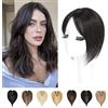 Lasunork Topper per capelli per capelli diradati donna, ciocche di capelli veri per donna, topper per capelli umani che aggiunge volume extra ai capelli, base svizzera con clip, extension per capelli